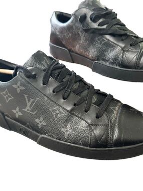 Louis Vuitton Black Monogram Sneakers Made In Italy Men’s 8.5 Fits 9.5